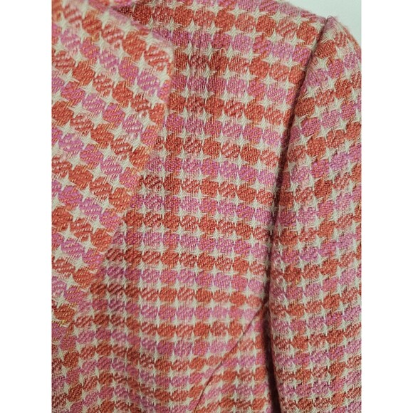 Ann Taylor Womens Size 8P Pink Tweed Double-Breasted Blazer Jacket Petite - Picture 5 of 8